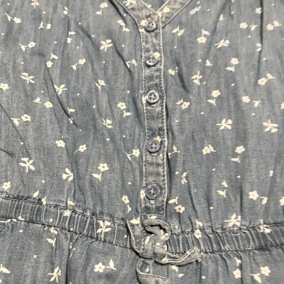 Gap Denim Toddler Floral Romper Girls Size 5 Years - Picture 4 of 16